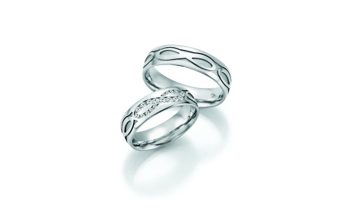 Vielsesringe - Hearts, love, infinity  i guld