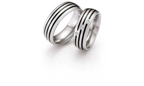 Vielsesringe i stål og keramik   (20/08)