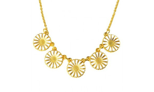Lund Marguerit - Collier forgyldt 5 margueritter 