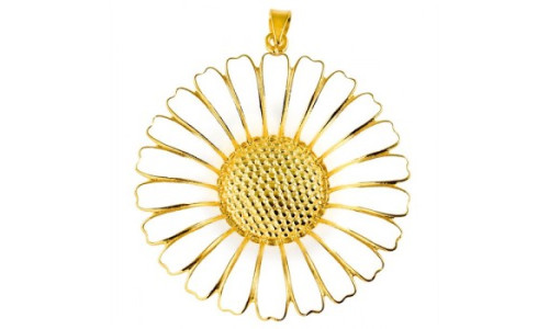 Lund Marguerit - Vedhæng forgyldt 43 mm