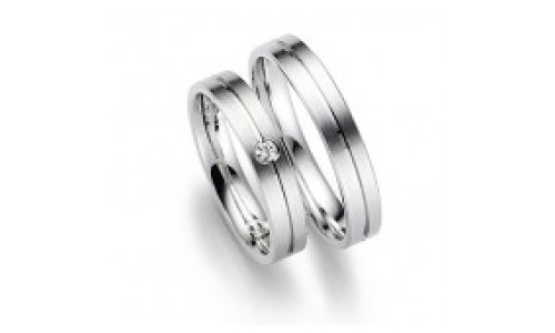 Vielsesringe 20918 fra Gerstner i 9 karat hvidguld 4,0mm  (X1+X16)    (02/26)