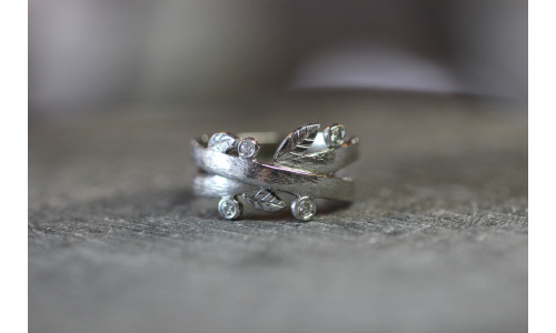 Bladring i hvidguld 14 karat   (09/24)