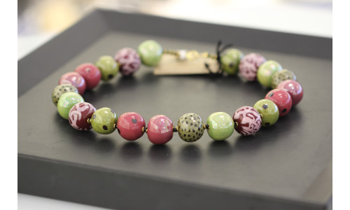 Kazuri - Candy Ting Ting Halskæde, forsk. farver 