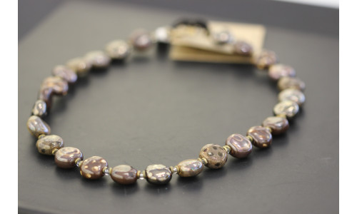 Kazuri - Tombola Halskæde, forsk. farver 