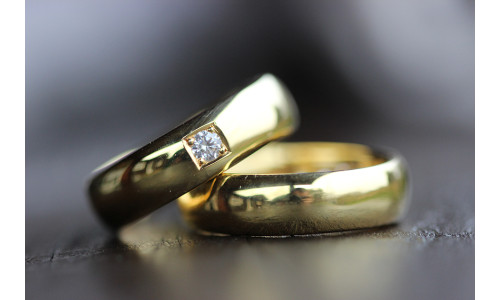 Vielsesringe MG3 / 6mm 0,10 ct TW.Si i 14 karat guld (Parpriser se billede)  (11/25)