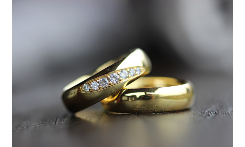 Vielsesringe MG3 / 6,0 mm 7 stk brillanter 8 karat guld (Parpriser se billede)    (11/25)