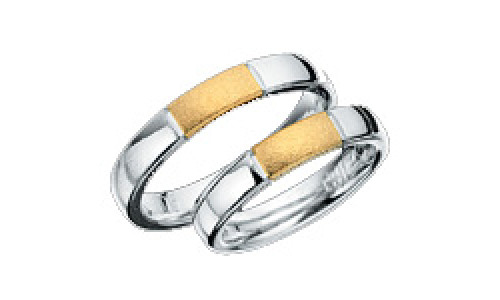 Hjertering i Sølv med guld   (10/20)