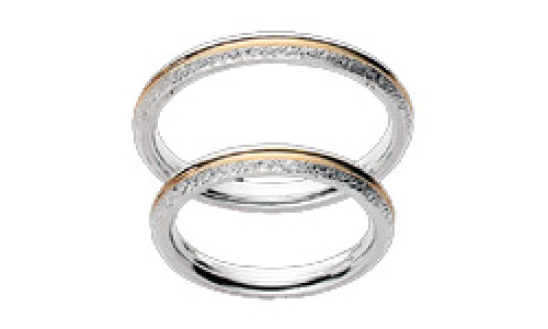 Hjertering i Sølv med guld  (10/20)