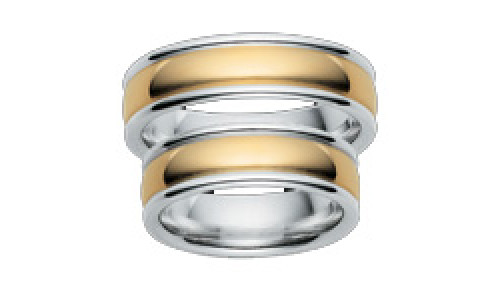 Hjertering i Sølv med guld   (10/20)