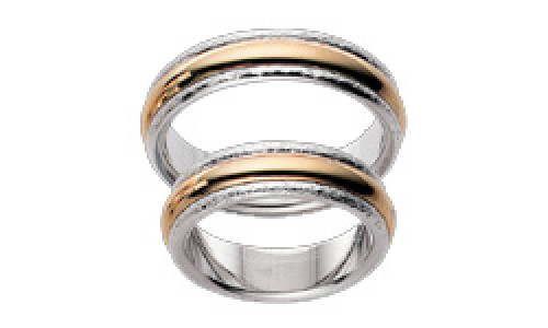 Hjertering i Sølv med guld   (10/20)