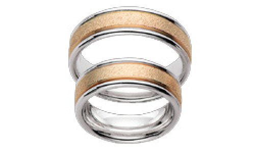 Hjertering i Sølv med guld  (10/20)