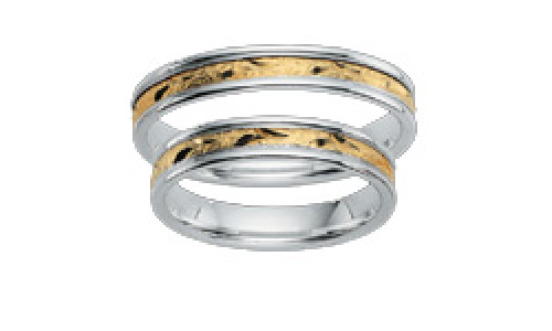 Hjertering i Sølv med guld   (10/20)