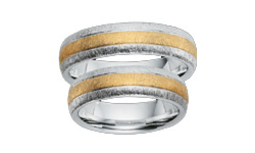 Hjertering i Sølv med guld   (10/20)